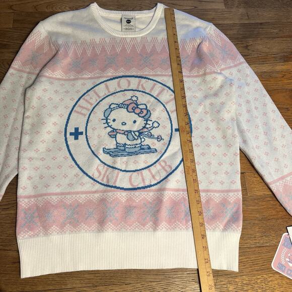 Hello Kitty and Friends Women Juniors Large Sweater Angel Intarsia Christmas $59 - Picture 10 of 16
